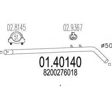 MTS 0140140 Труба вихлопного газу