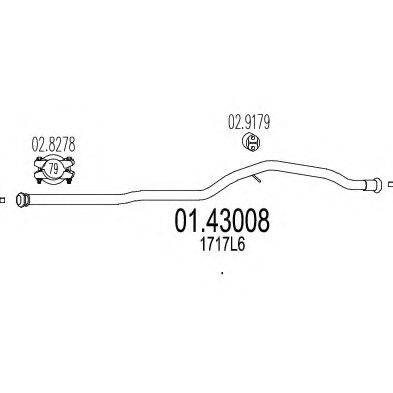 MTS 0143008 Труба вихлопного газу