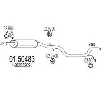 MTS 0150483 Середній глушник вихлопних газів