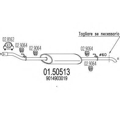 MTS 0150513 Середній глушник вихлопних газів