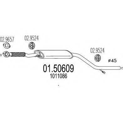 MTS 0150609 Середній глушник вихлопних газів