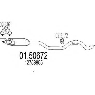 MTS 0150672 Середній глушник вихлопних газів