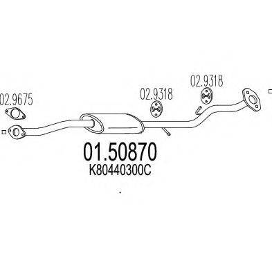 MTS 0150870 Середній глушник вихлопних газів