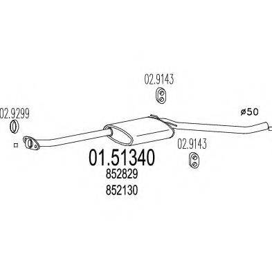 MTS 0151340 Середній глушник вихлопних газів