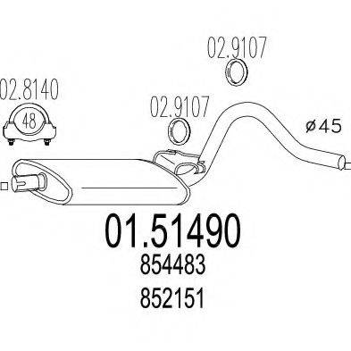 MTS 0151490 Середній глушник вихлопних газів