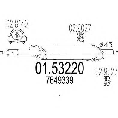 MTS 0153220 Середній глушник вихлопних газів