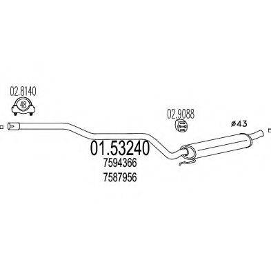 MTS 0153240 Середній глушник вихлопних газів