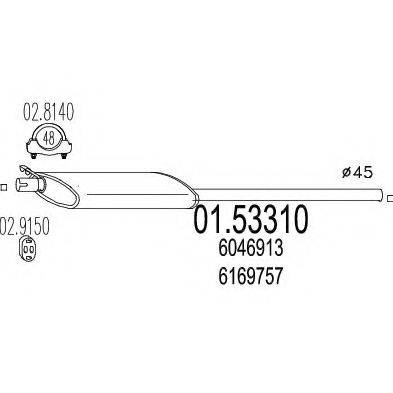 MTS 0153310 Середній глушник вихлопних газів