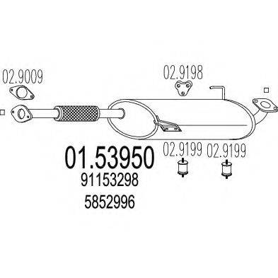 MTS 0153950 Середній глушник вихлопних газів