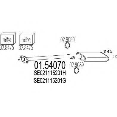 MTS 0154070 Середній глушник вихлопних газів