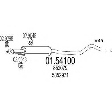 MTS 0154100 Середній глушник вихлопних газів