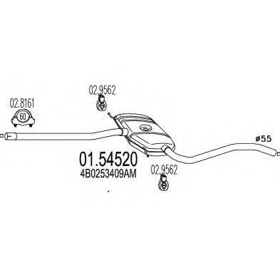 MTS 0154520 Середній глушник вихлопних газів