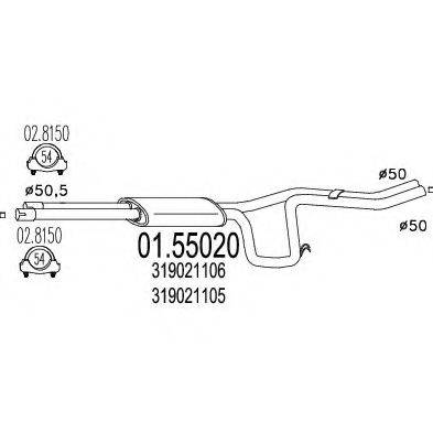MTS 0155020 Середній глушник вихлопних газів