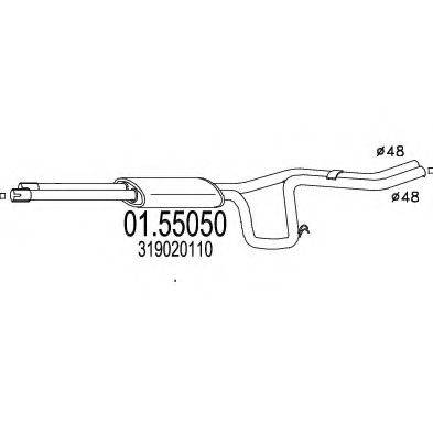 MTS 0155050 Середній глушник вихлопних газів
