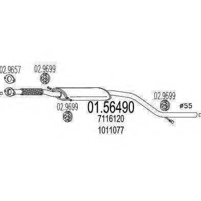 MTS 0156490 Середній глушник вихлопних газів