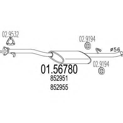 MTS 0156780 Середній глушник вихлопних газів