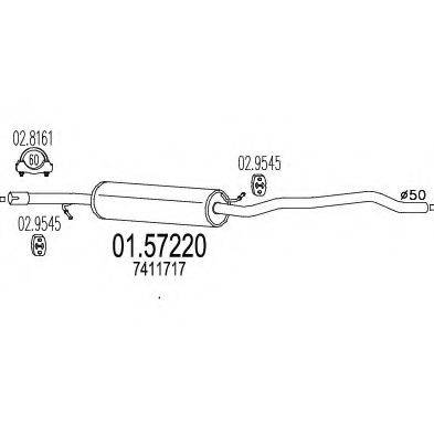 MTS 0157220 Середній глушник вихлопних газів