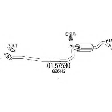 MTS 0157530 Середній глушник вихлопних газів