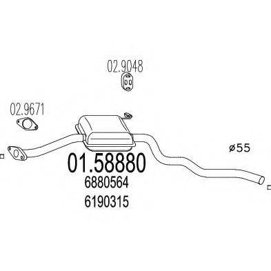 MTS 0158880 Середній глушник вихлопних газів