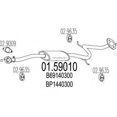 MTS 0159010 Середній глушник вихлопних газів