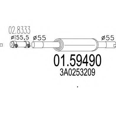 MTS 0159490 Передглушувач вихлопних газів