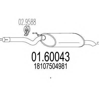 MTS 0160043 Глушник вихлопних газів кінцевий