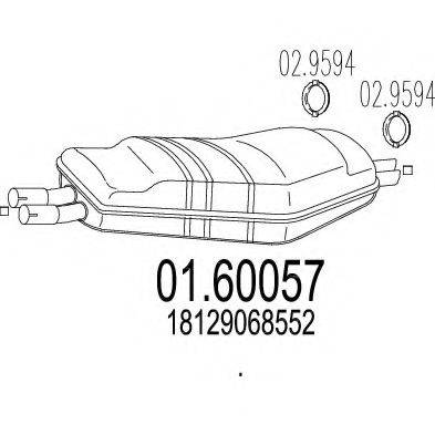 MTS 0160057 Глушник вихлопних газів кінцевий