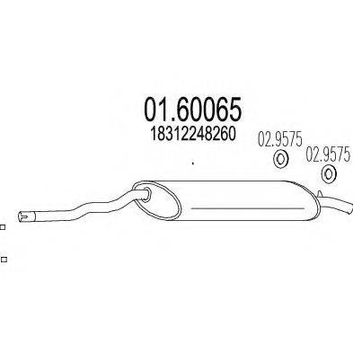 MTS 0160065 Глушник вихлопних газів кінцевий