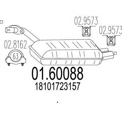 MTS 0160088 Глушник вихлопних газів кінцевий