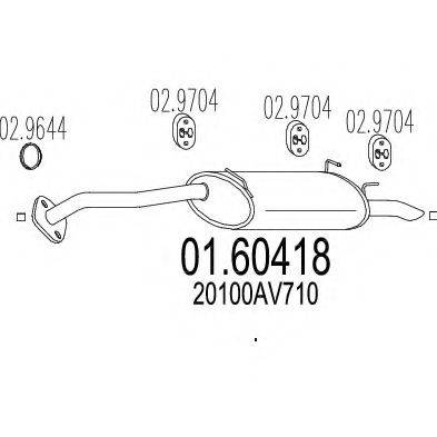 MTS 0160418 Глушник вихлопних газів кінцевий
