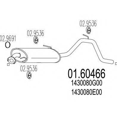 MTS 0160466 Глушник вихлопних газів кінцевий