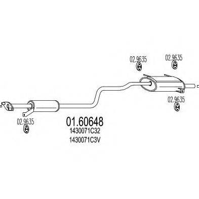 MTS 0160648 Глушник вихлопних газів кінцевий