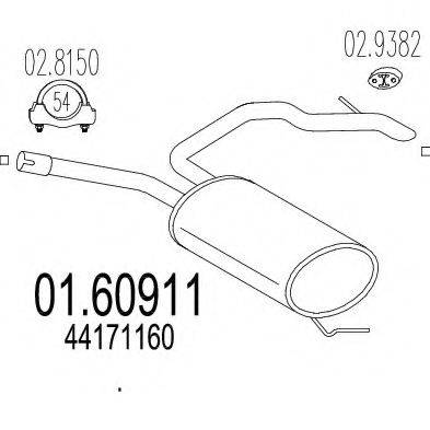 MTS 0160911 Глушник вихлопних газів кінцевий