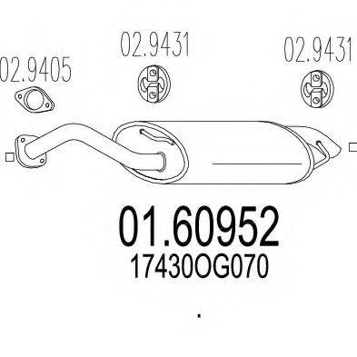 MTS 0160952 Глушник вихлопних газів кінцевий