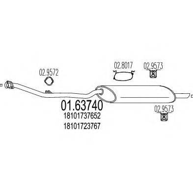 MTS 0163740 Глушник вихлопних газів кінцевий