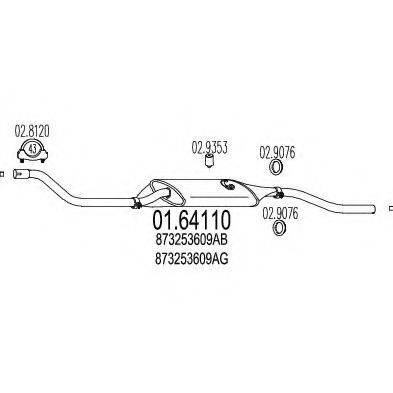 MTS 0164110 Глушник вихлопних газів кінцевий