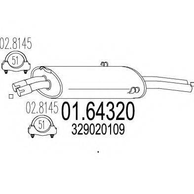 MTS 0164320 Глушник вихлопних газів кінцевий