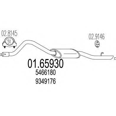 MTS 0165930 Глушник вихлопних газів кінцевий