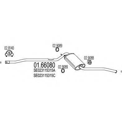 MTS 0166080 Глушник вихлопних газів кінцевий