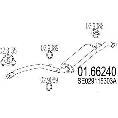 MTS 0166240 Глушник вихлопних газів кінцевий