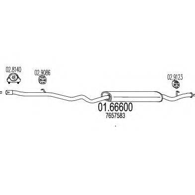 MTS 0166600 Глушник вихлопних газів кінцевий