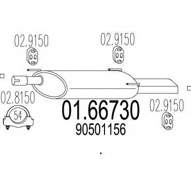 MTS 0166730 Глушник вихлопних газів кінцевий