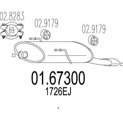 MTS 0167300 Глушник вихлопних газів кінцевий