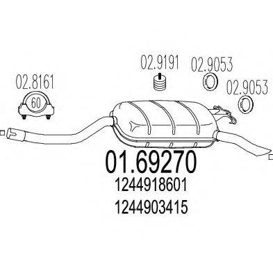 MTS 0169270 Глушник вихлопних газів кінцевий