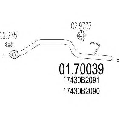 MTS 0170039 Труба вихлопного газу