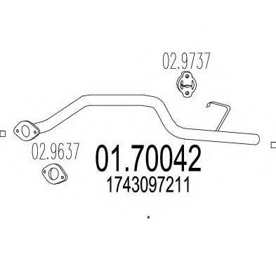 MTS 0170042 Труба вихлопного газу