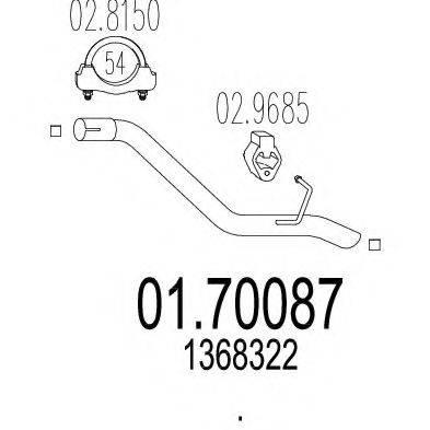 MTS 0170087 Труба вихлопного газу