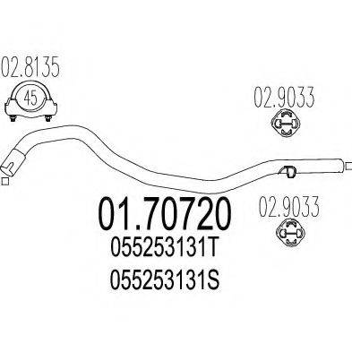 MTS 0170720 Труба вихлопного газу