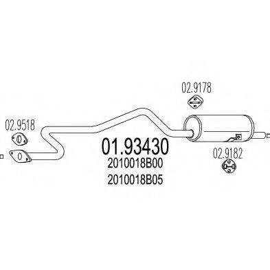 MTS 0193430 Глушник вихлопних газів кінцевий