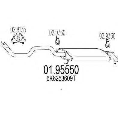 MTS 0195550 Глушник вихлопних газів кінцевий